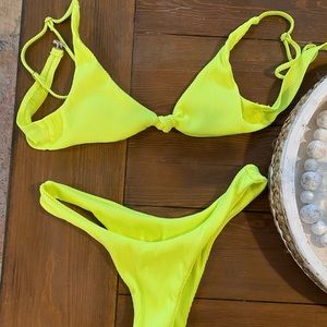 Bright yellow bikini